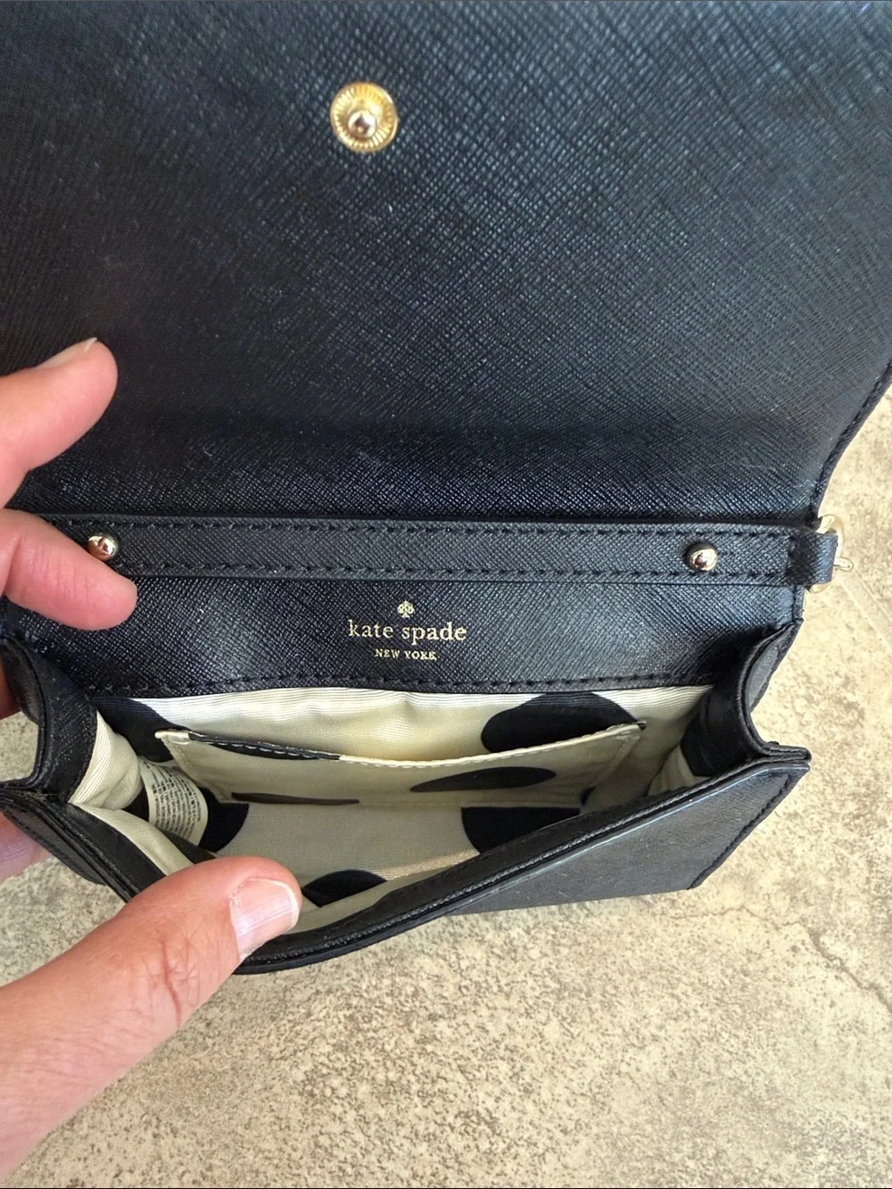 kate spade Black Compact Crossbody Wallet with Chain Strap - Picture 2 of 2
